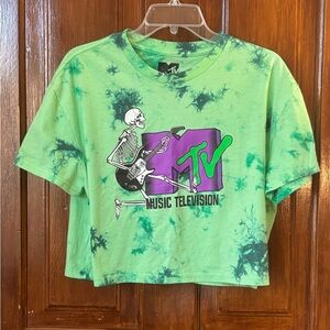 MTV Skeleton Guitar Tie Dye Graphic Tee
